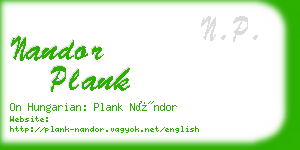 nandor plank business card